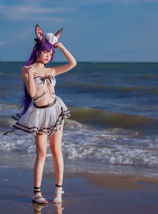 人气Coser 二佐Nisa - 泰拉夏日纪事 方舟暗索泳装