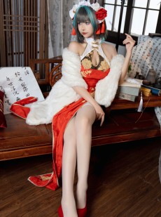 微博妹子Momoko葵葵 - 柴郡旗袍